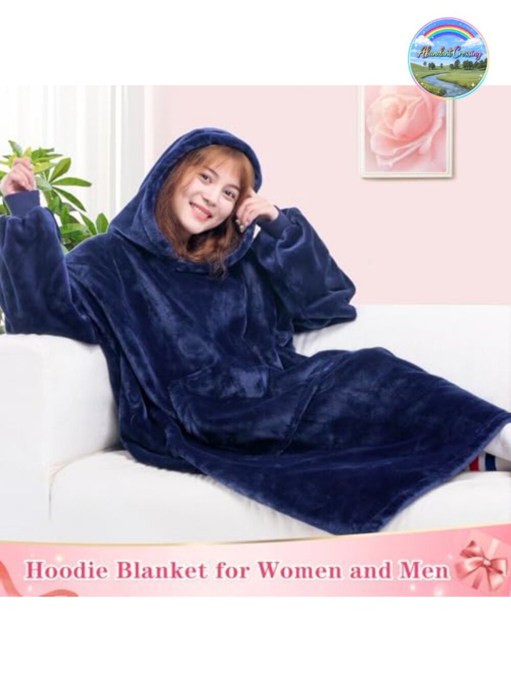 Wearable Blanket Hoodie Fleece Giant Pocket Oversized Cozy Loungewear